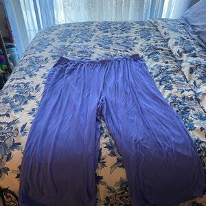 Purple Cropped Wide-Leg Sleep or Lounge Pants Size 3X